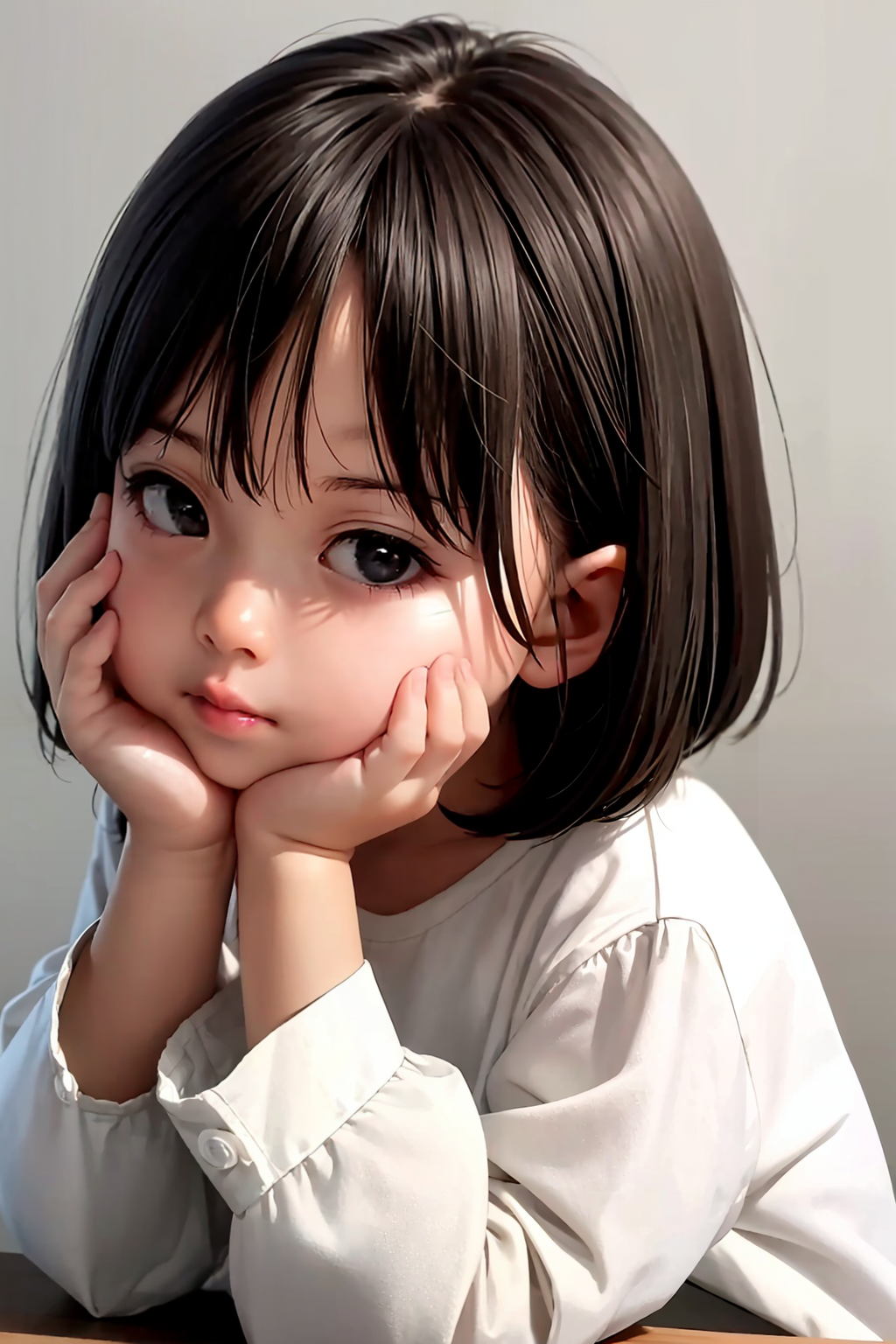 masterpiece, best quality, <lora:yc:0.6>,1girl, solo, looking at viewer, black eyes, black hair, lips, simple background, ...